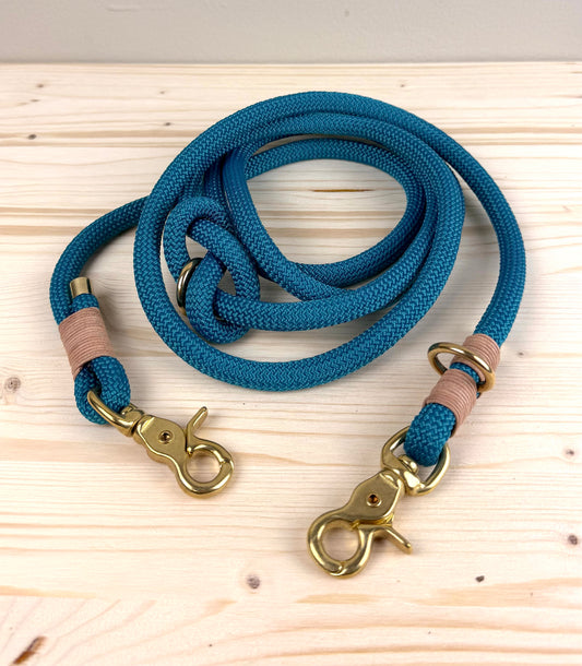 Lottes Fellfreunde - Handgefertigte Tauleine "Ocean" - Verstellbare Führleine (230 cm)