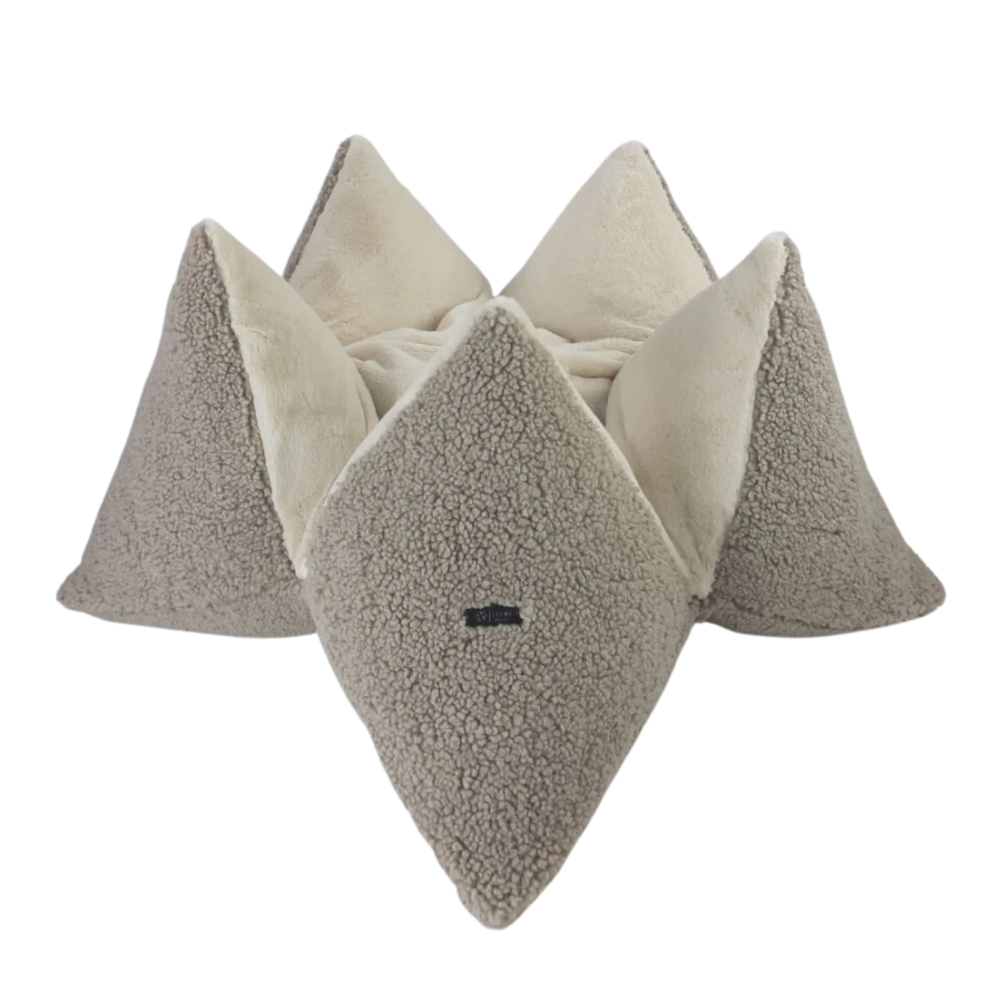 FLUM Manufaktur - Hundekissen Socke Socke Creamy – Handgefertigtes Luxus-Bett in Teddy-Optik