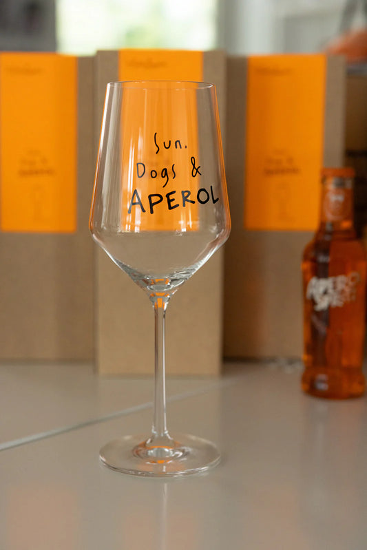 Lieblingspfote - Glas "Sun, Dogs & APEROL"