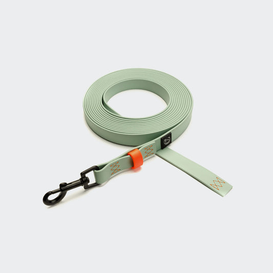 Cloud7 - BioThane® Schleppleine „Ipanema“ - 10m - Mint / Neon-Orange
