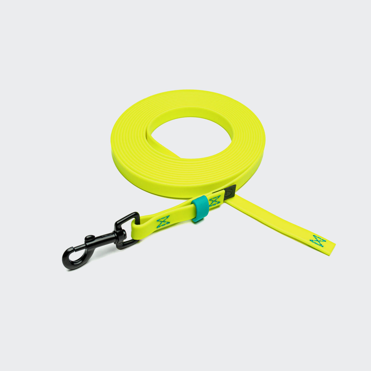 Cloud7 - BioThane® Schleppleine „Ipanema“ - 10m - Neon Yellow-Aqua