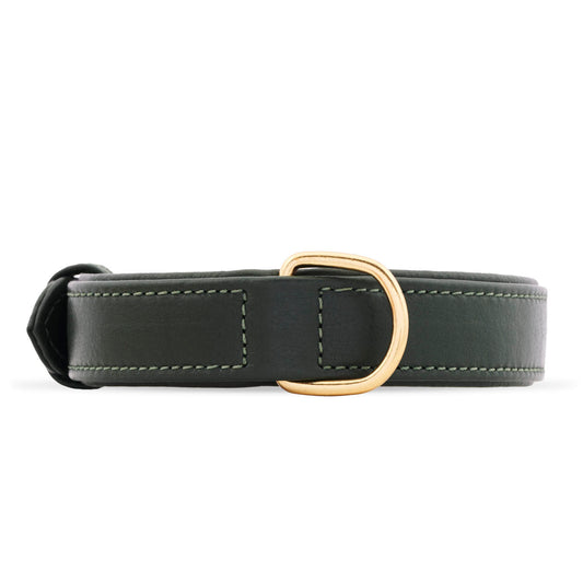 William Walker - Plain - Lederhalsband - Dark Moss