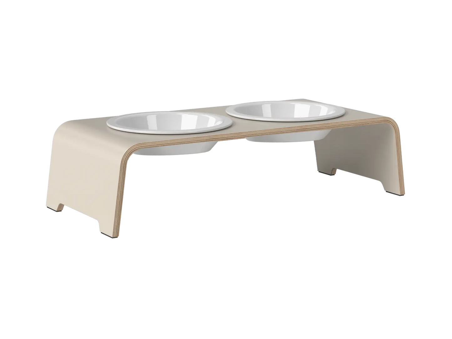 Elegante dogBar M-Small in Cashmere Grey mit kratzfestem Schichtholzkorpus bei Lottes Fellfreunde Koblenz.