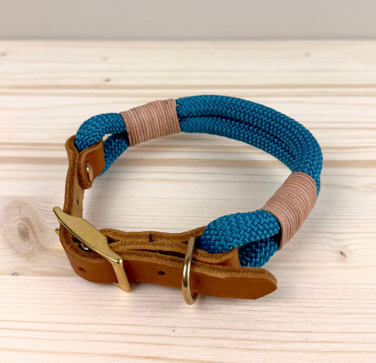 Lottes Fellfreunde - Handgefertigtes Tau-Halsband "Ocean"