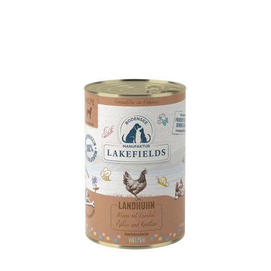 Lakefields getreidefreies Nassfutter Huhn 400 Gramm für Hunde / Welpen bei Lottes Fellfreunde Koblenz