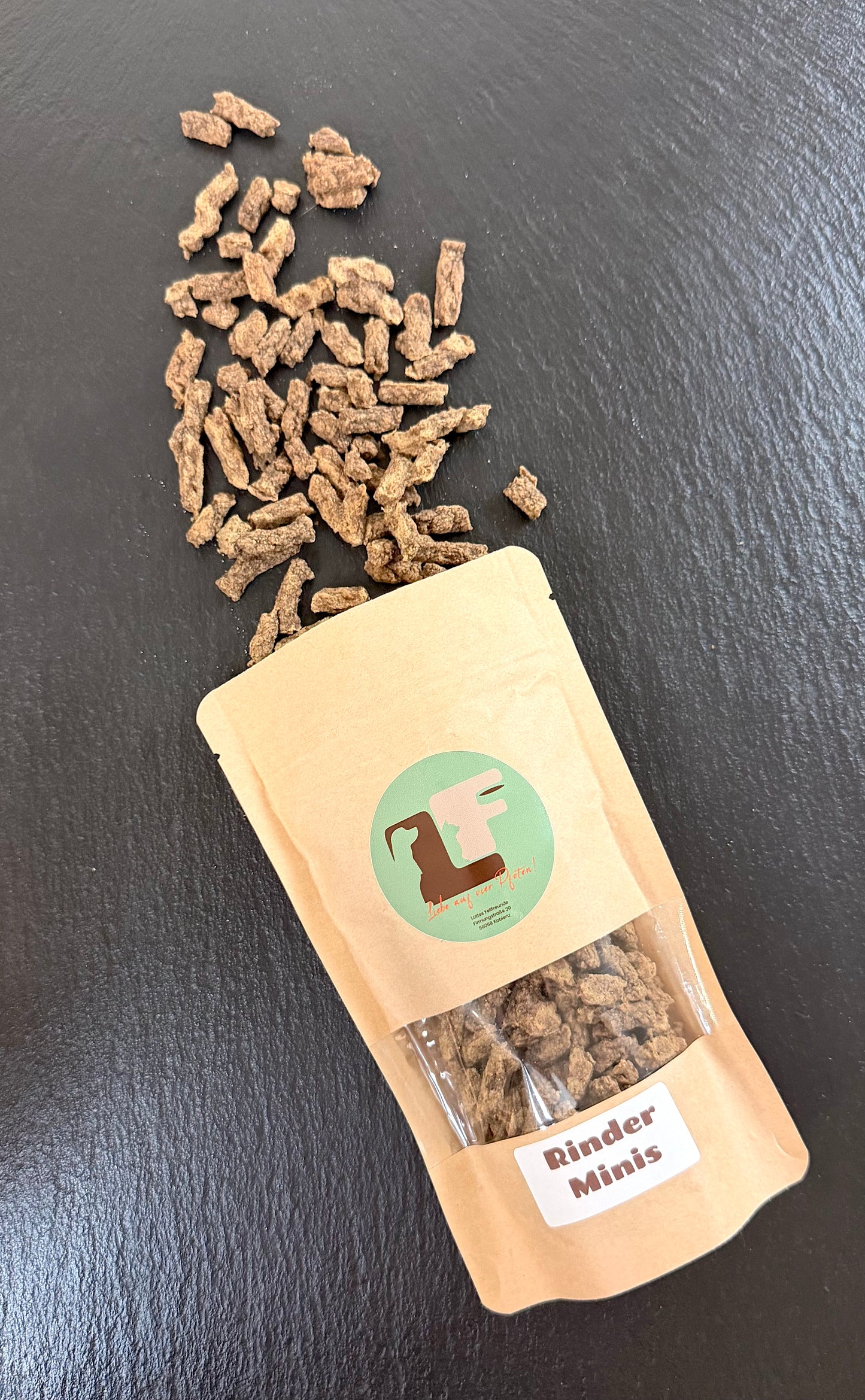 Halbsofte Rinder-Minis Trainingssnacks für Hunde aus 96% Rindfleisch von Lottes Fellfreunde.