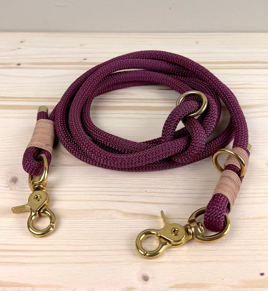 Lottes Fellfreunde - Handgefertigte Tauleine "Berry" - Verstellbare Führleine (230 cm)
