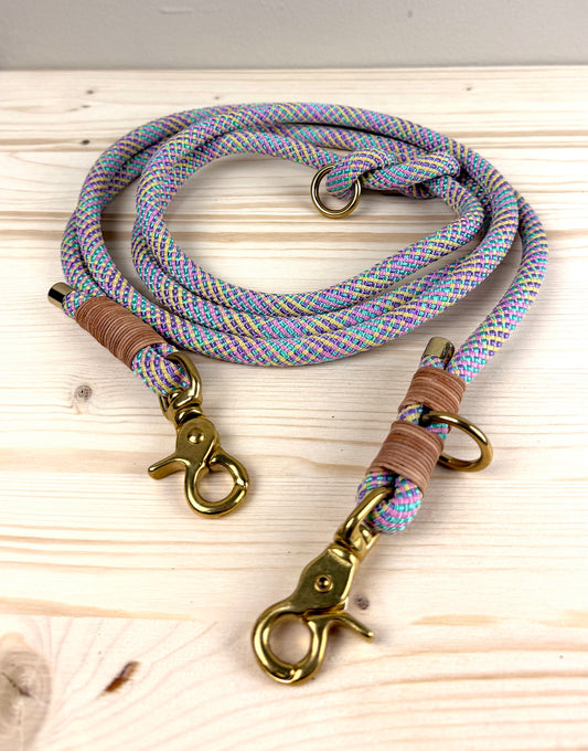 Lottes Fellfreunde - Handgefertigte Tauleine "Pastel Swirl" - Verstellbare Führleine (230 cm)
