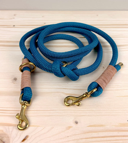 Lottes Fellfreunde - Handgefertigte Tauleine "Ocean" - Verstellbare Führleine (230 cm)