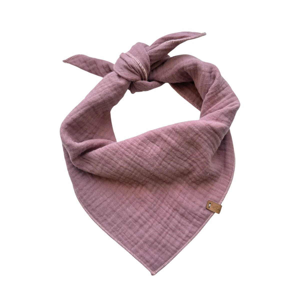 Handgefertigtes Bio-Musselin Halstuch für Hunde in der Farbe Mauve Beeren-Rosé von Lottes Fellfreunde.