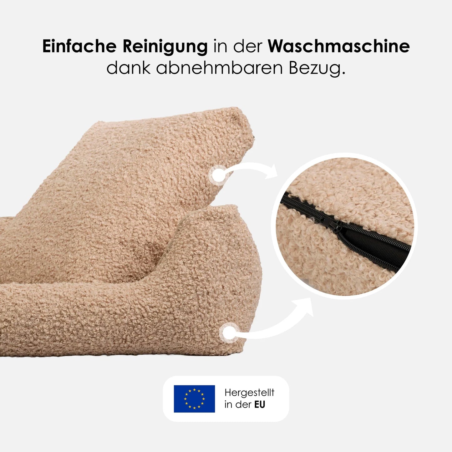 Orthopädisches Hundebett Cozy von William Walker in Grau mit Visco-Schaum-Liegefläche bei Lottes Fellfreunde.