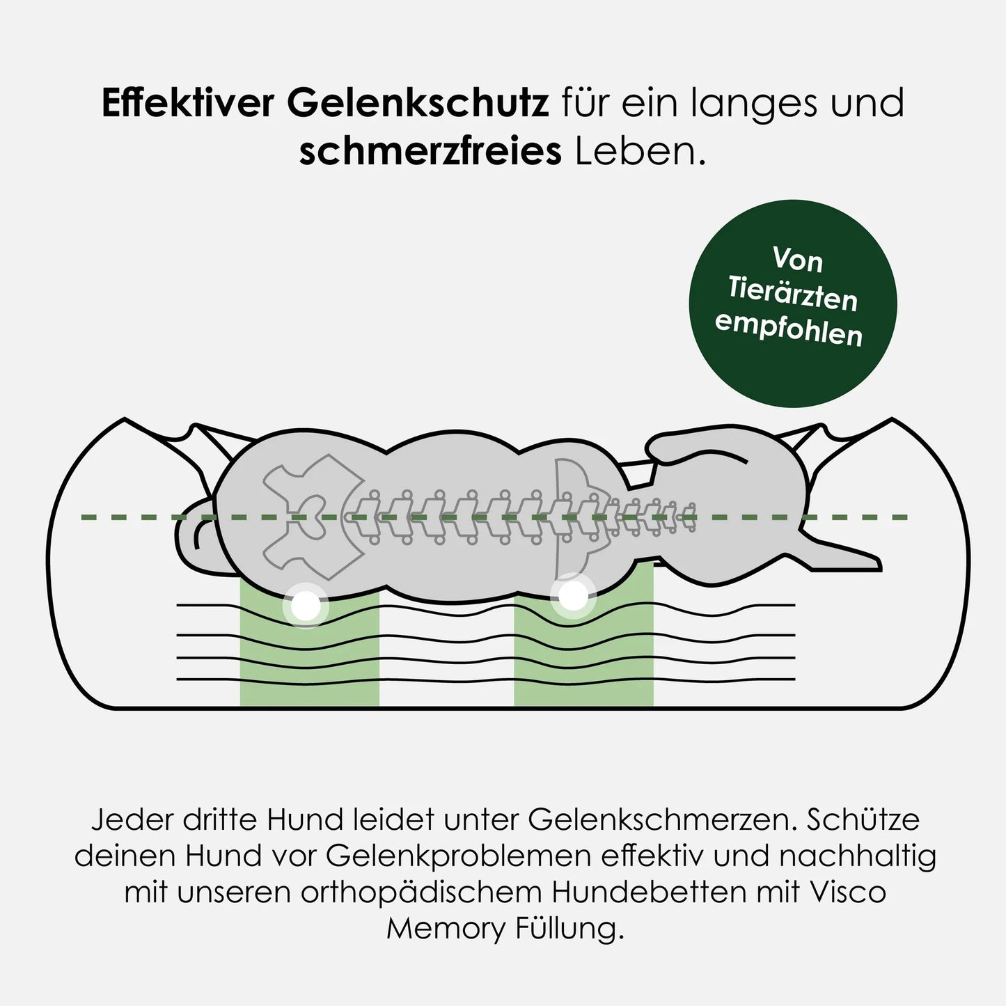Orthopädisches Hundebett Cozy von William Walker in Grau mit Visco-Schaum-Liegefläche bei Lottes Fellfreunde.