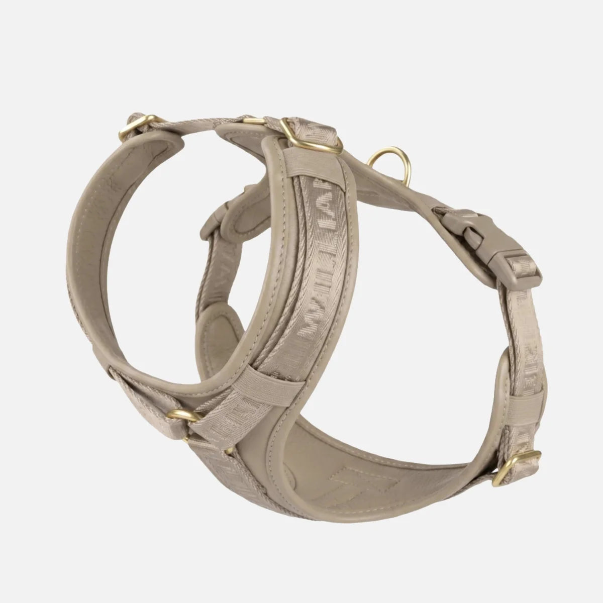 Ergonomisches William Walker Y-Hundegeschirr Plain Sand aus gepolstertem Rindsleder mit Messingbeschlägen von Lottes Fellfreunde.